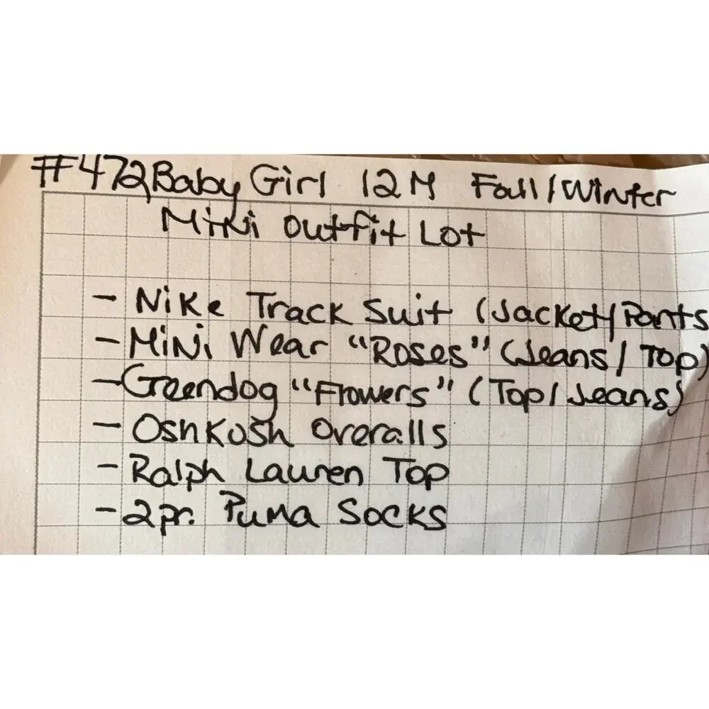 #472 Baby Girl 12M Fall/Winter Clothes Lot: Nike OshKosh Ralph Lauren Puma